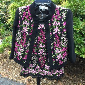 Tahari Elegant Embroider Floral Skirt
